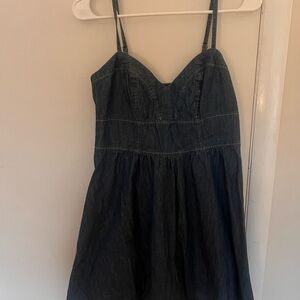 Dark Denim Spaghetti Strap Dress